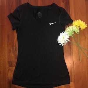 Black Nike Dri-Fit V-Neck Workout Shirt